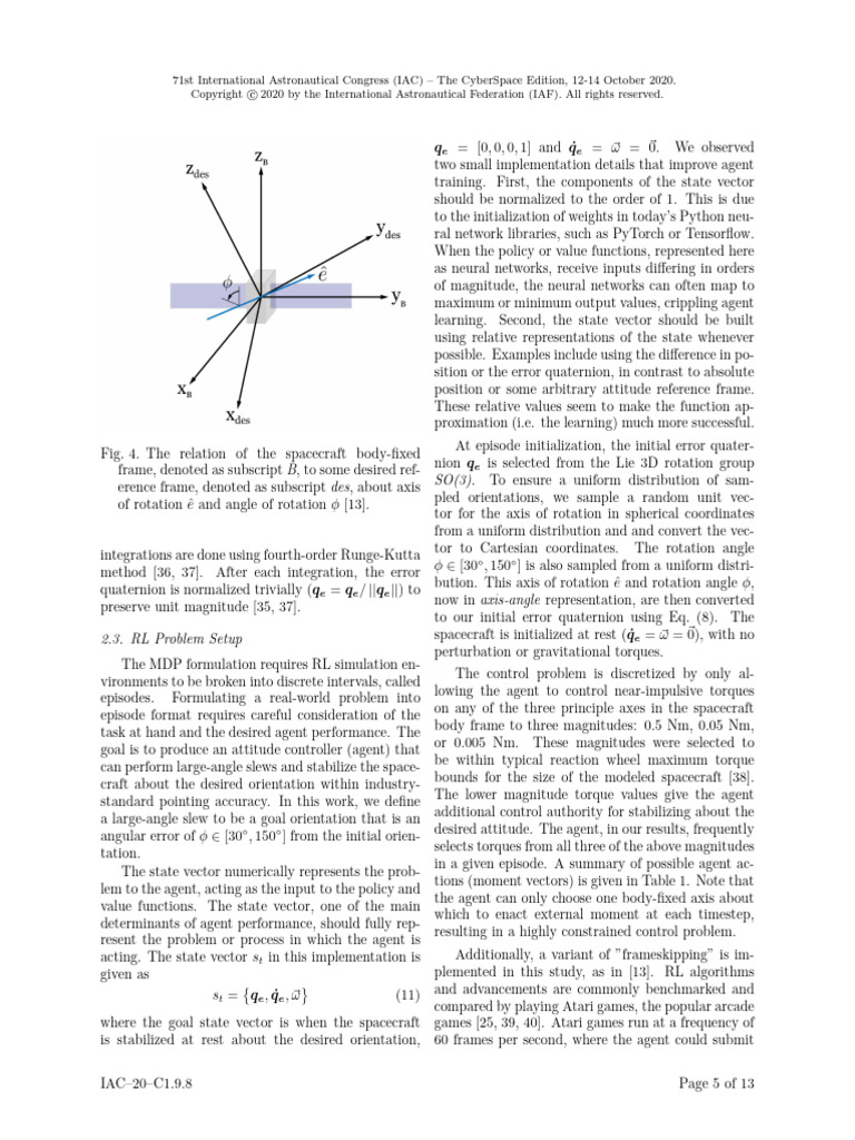 RL-Based Spacecraft Attitude Control | PDF | Torque | Cartesian ...