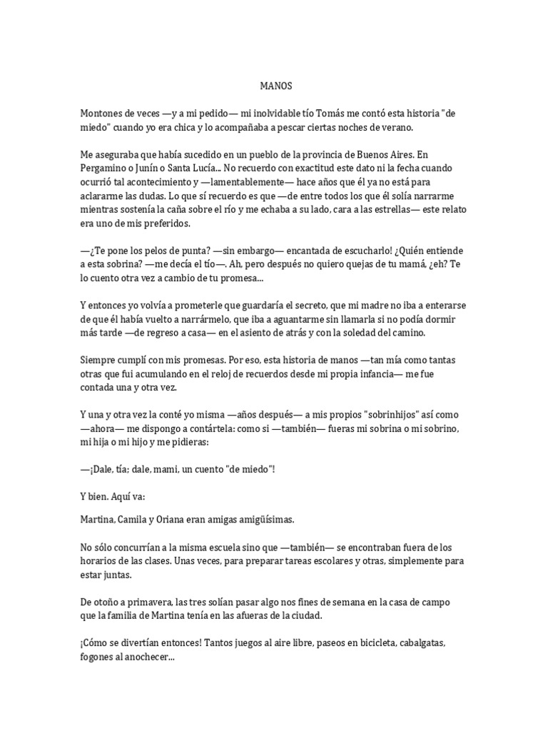 Cuento Manos | PDF