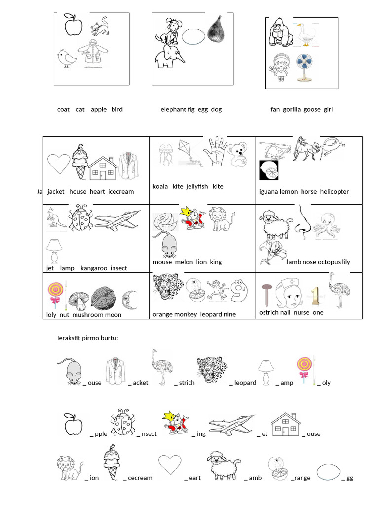 Alphabetical Word List for Kids | PDF