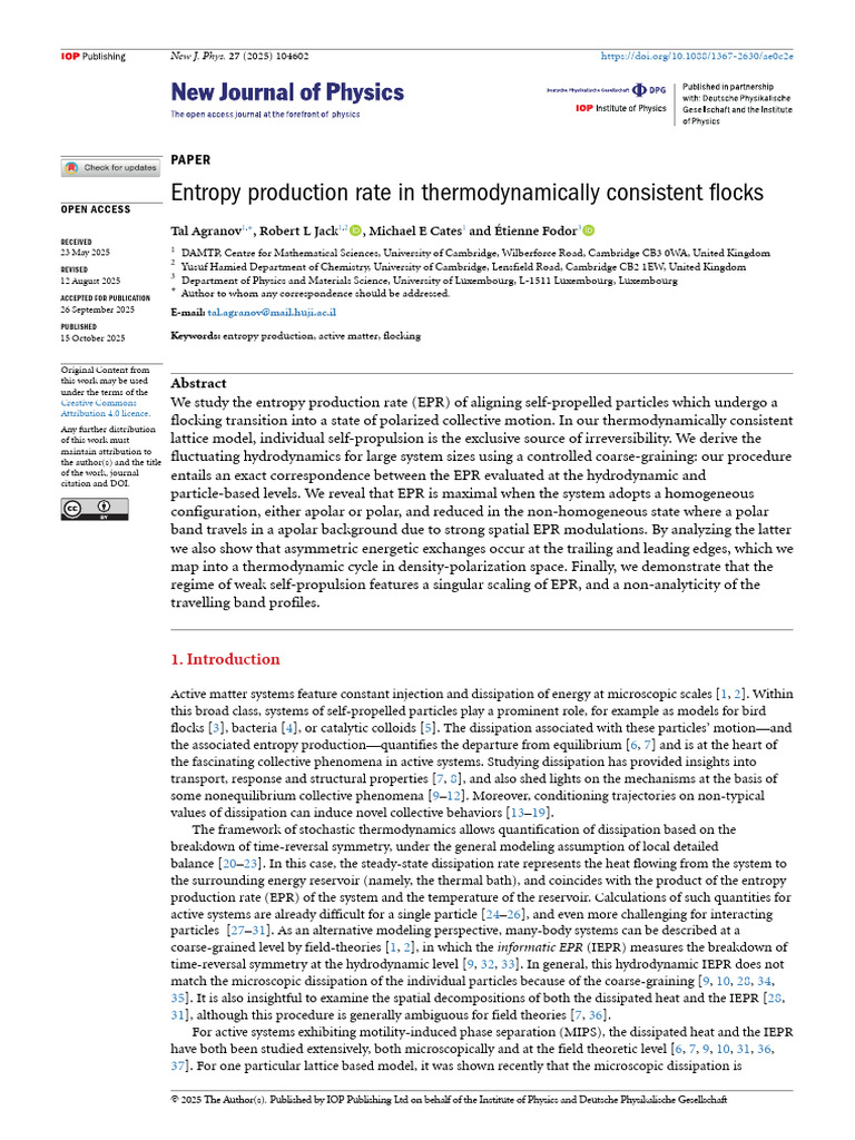 Entropy Production Rate in Thermodynamically Consi | PDF | Non ...