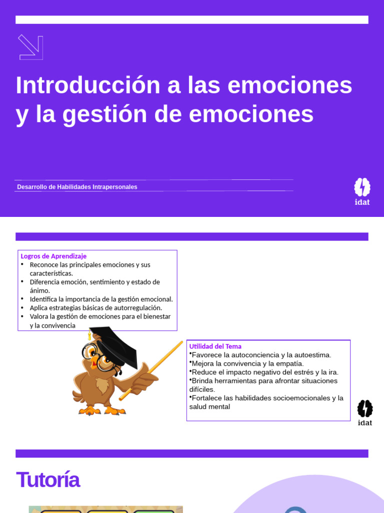 Gestión de Emociones - Parte 1 | PDF | Las emociones | Autorregulación ...
