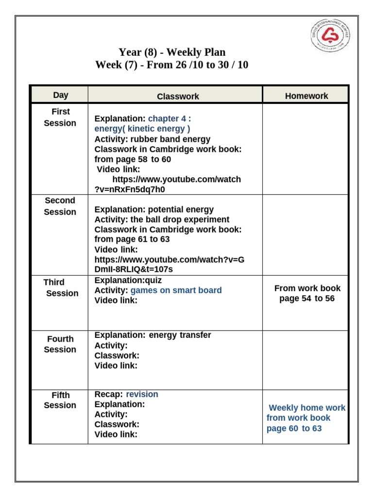 Weekly Plan7 Grade 8 | PDF