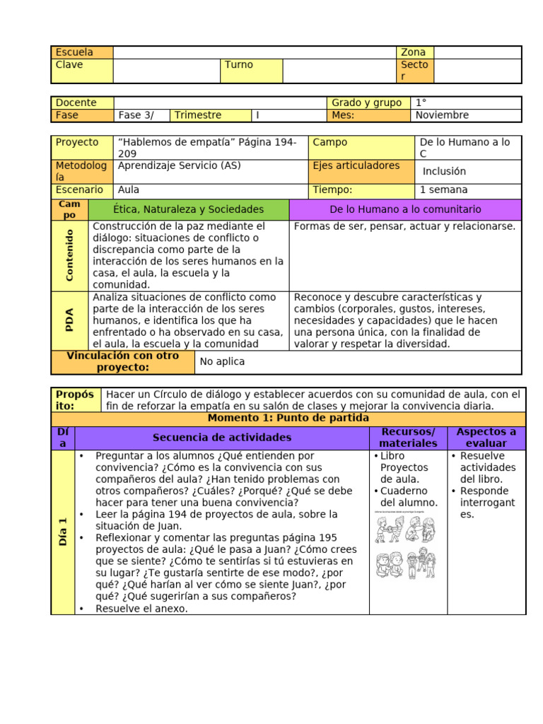 Proyecto de Empatía en el Aula | PDF | Salón de clases | Empatía
