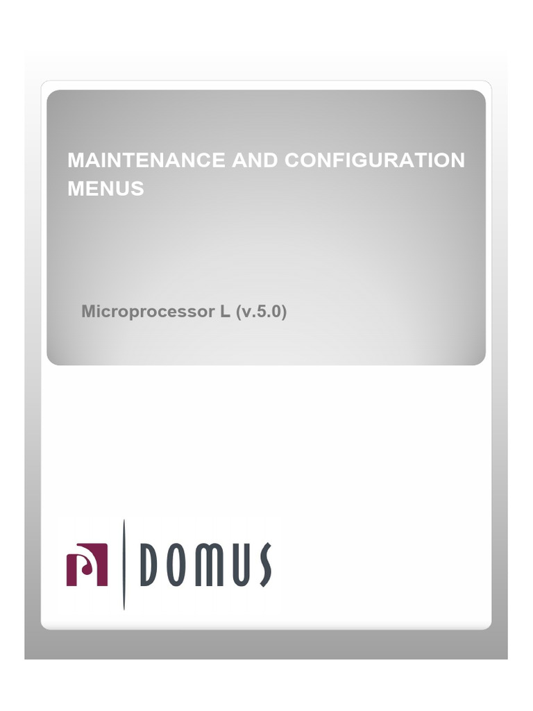 Domus L Control (v.5.0) Maint & Config 2014 | PDF | Menu (Computing ...