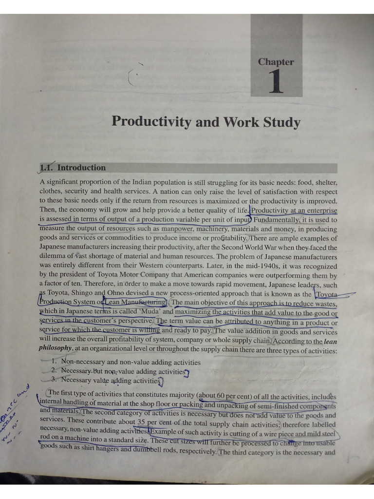1 Productivity and Work Study | PDF