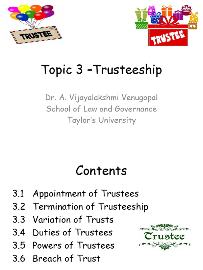 Trusteeship: Appointment and Duties | PDF | English Trust Law | Trustee