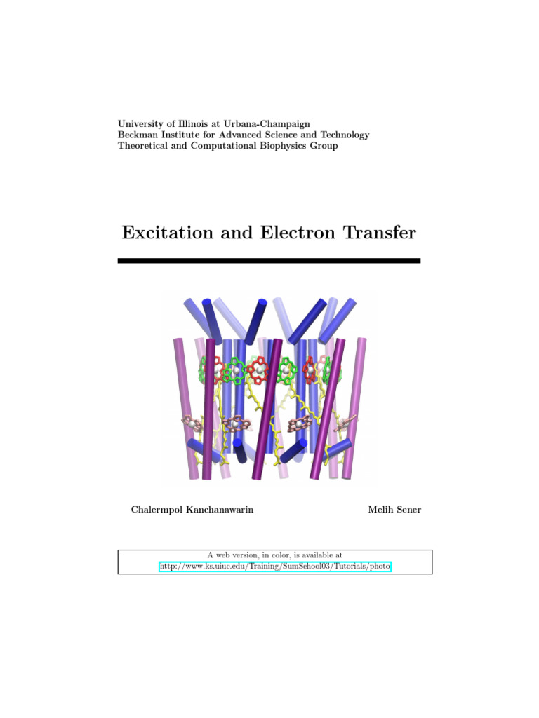 Excitation and Electron Transfer Tutorial | PDF | Chemistry