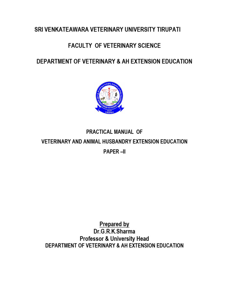 Paper-II - Manual - (Veterinary and AH Extension Education) | PDF ...