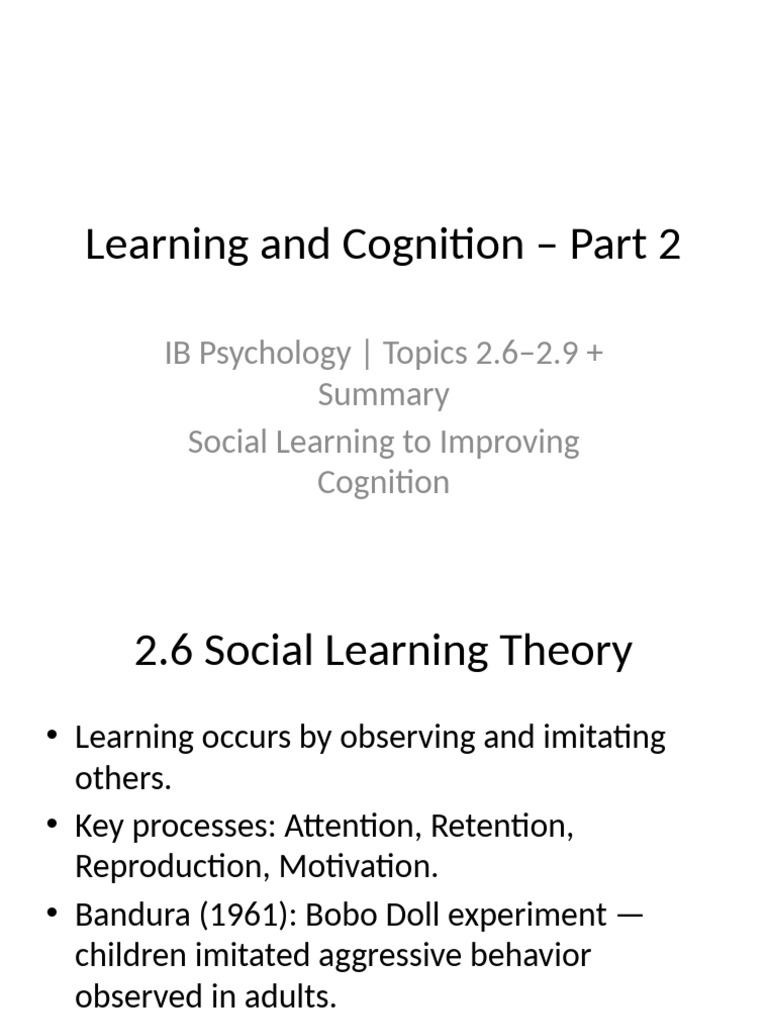 Learning and Cognition Part2 | PDF | Cognition | Learning