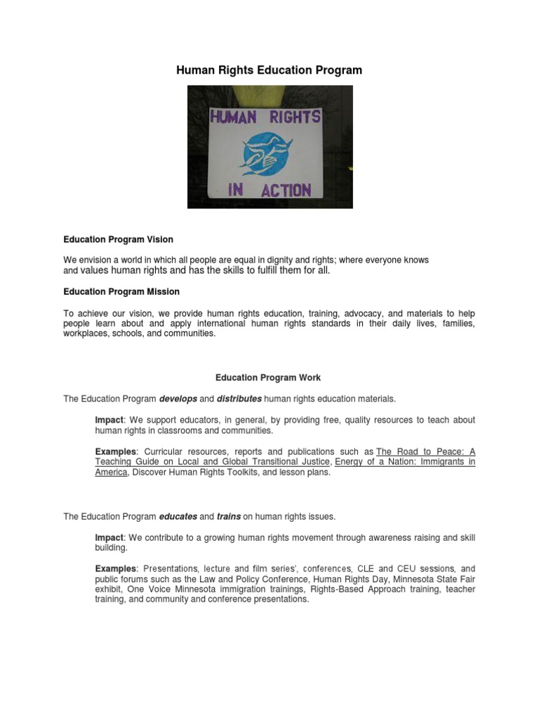 Human Rights Education Program Overview | PDF | Social Science