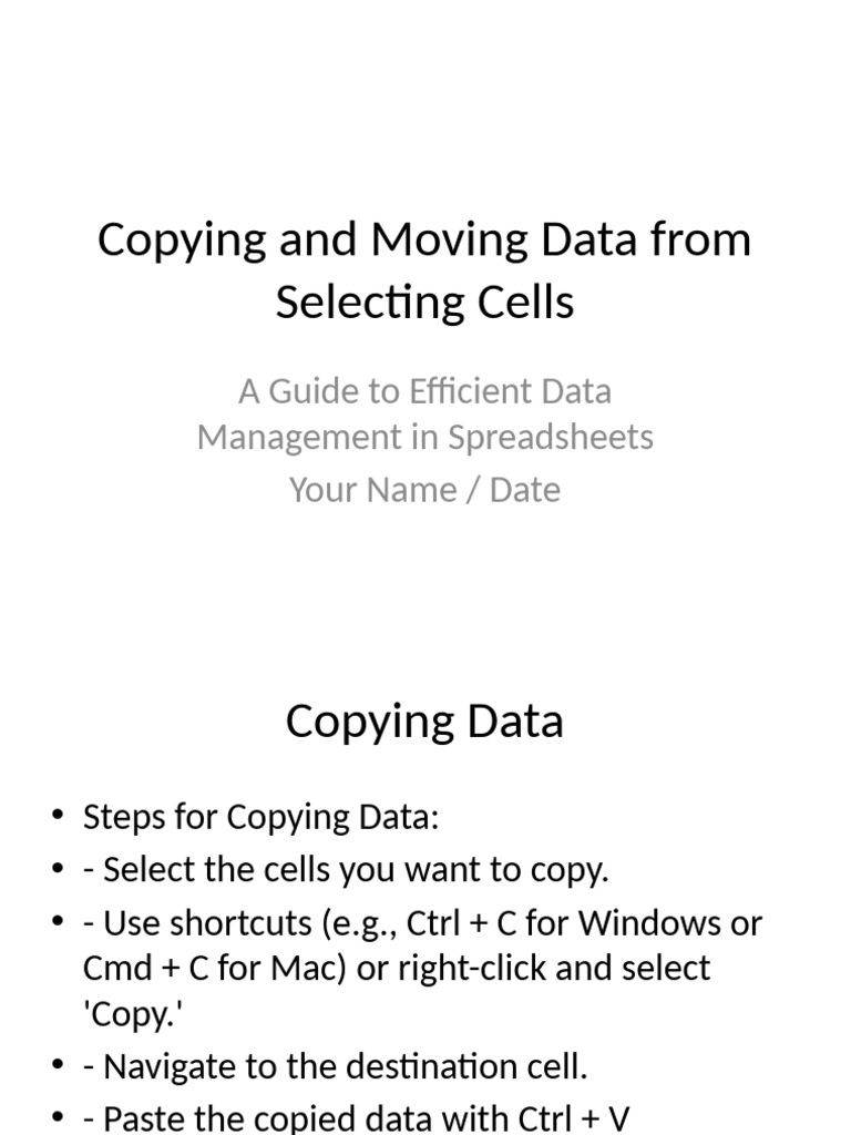 Efficient Data Copying & Moving Guide | PDF