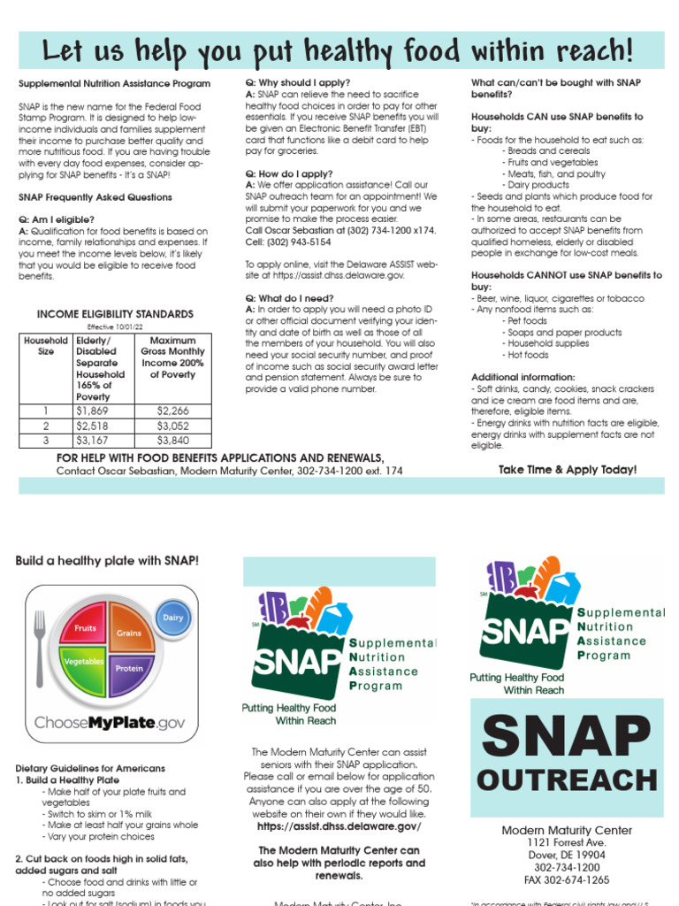 SNAP Benefits Application Guide | PDF | Supplemental Nutrition ...