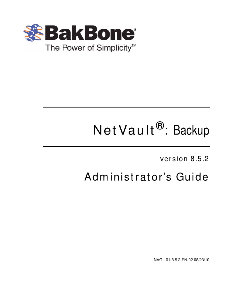 NetVault Backup Administrators Guide English | PDF | Backup | Databases