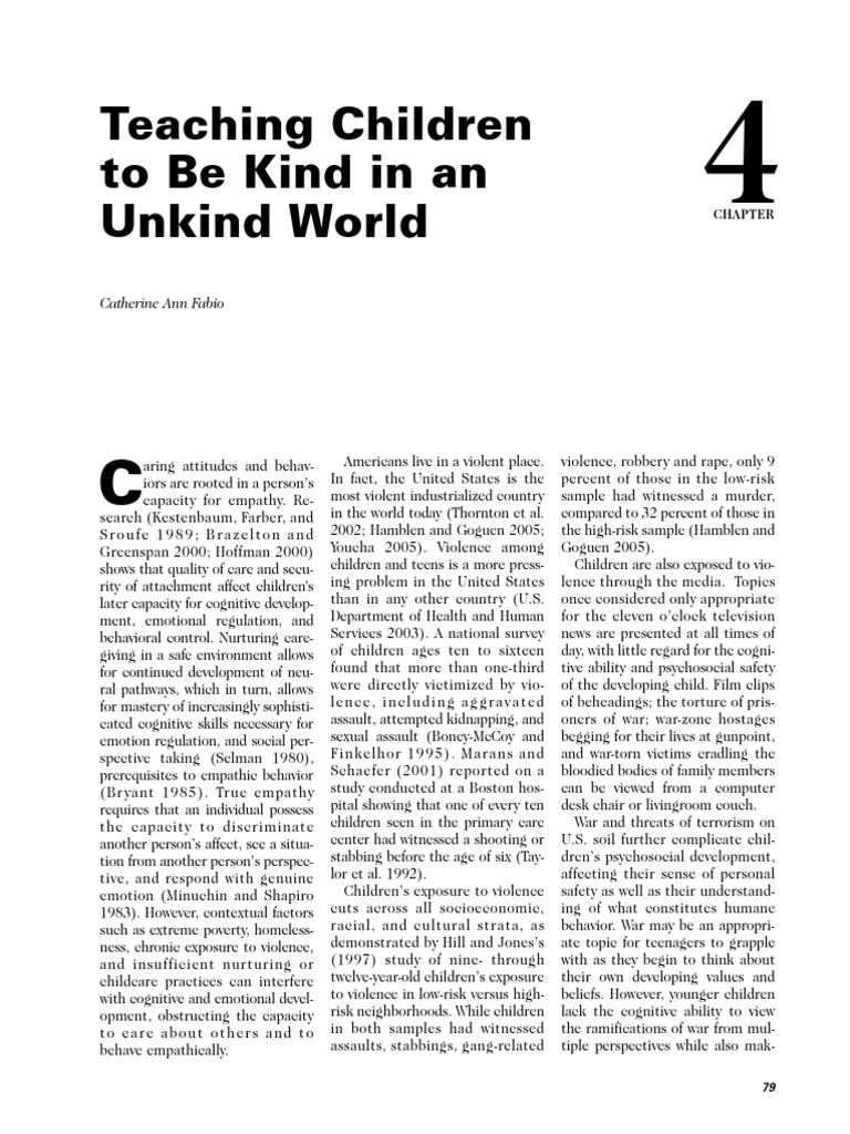 Fostering Kindness in Children | PDF | Teachers | Bullying