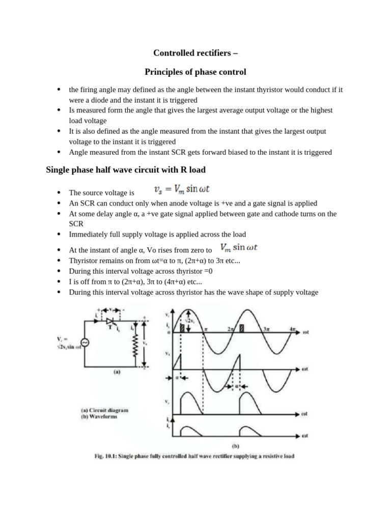 Phase Control in Controlled Rectifiers | PDF | Rectifier | Power (Physics)