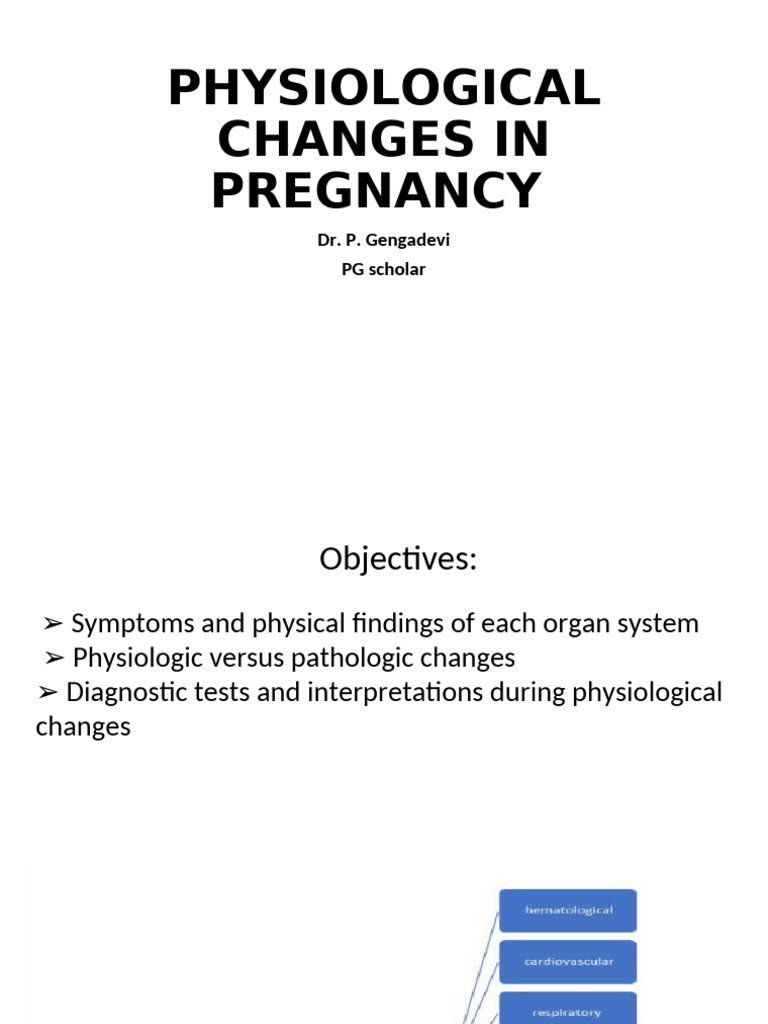 Physiological Changes During Pregnancy | PDF | Kidney | Respiratory System