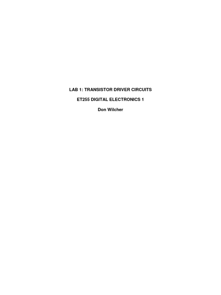 Lab Report Example | PDF | Switch | Electronic Circuits