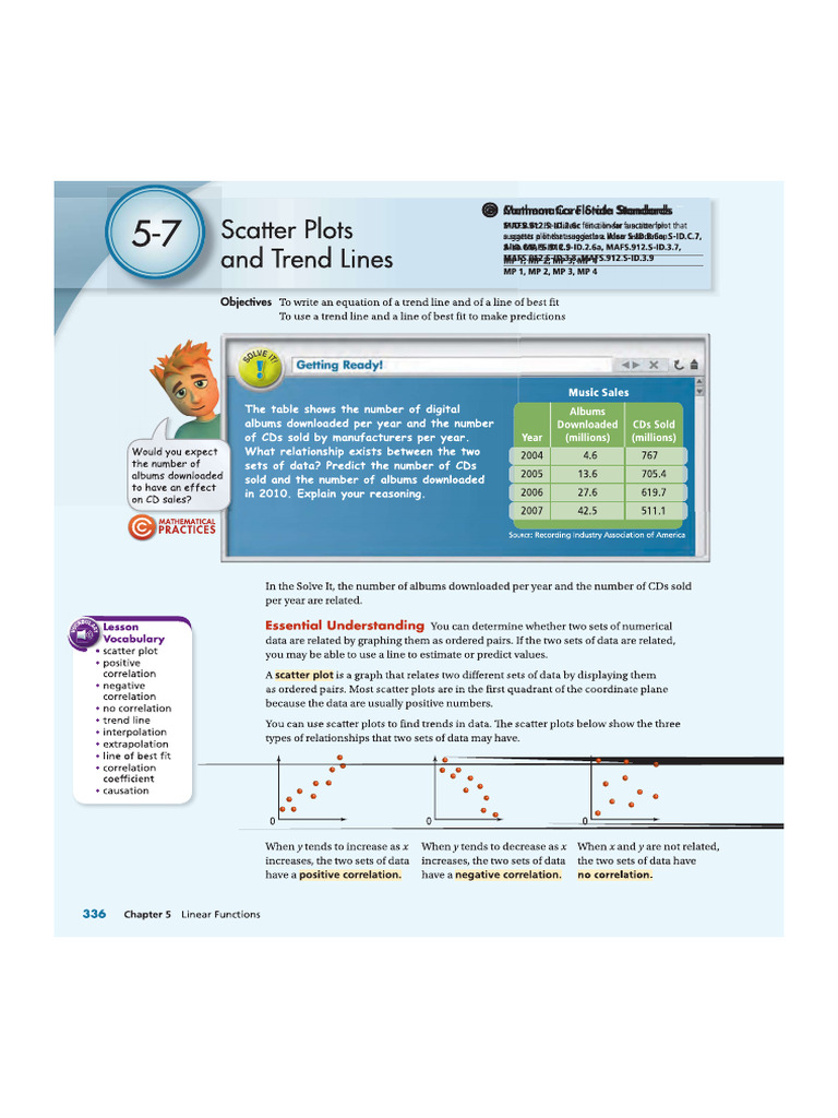 Lesson 5.7, Scatter Plots 3 | PDF
