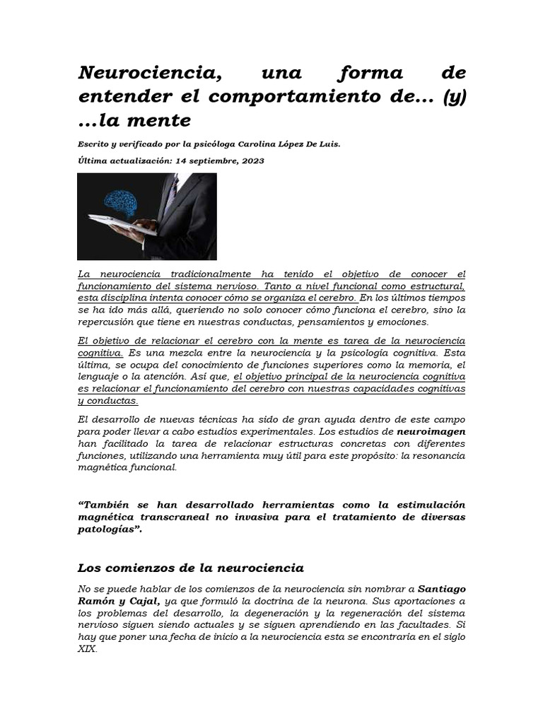 Neurociencia y su impacto en la mente | PDF | Las emociones | Neurociencia