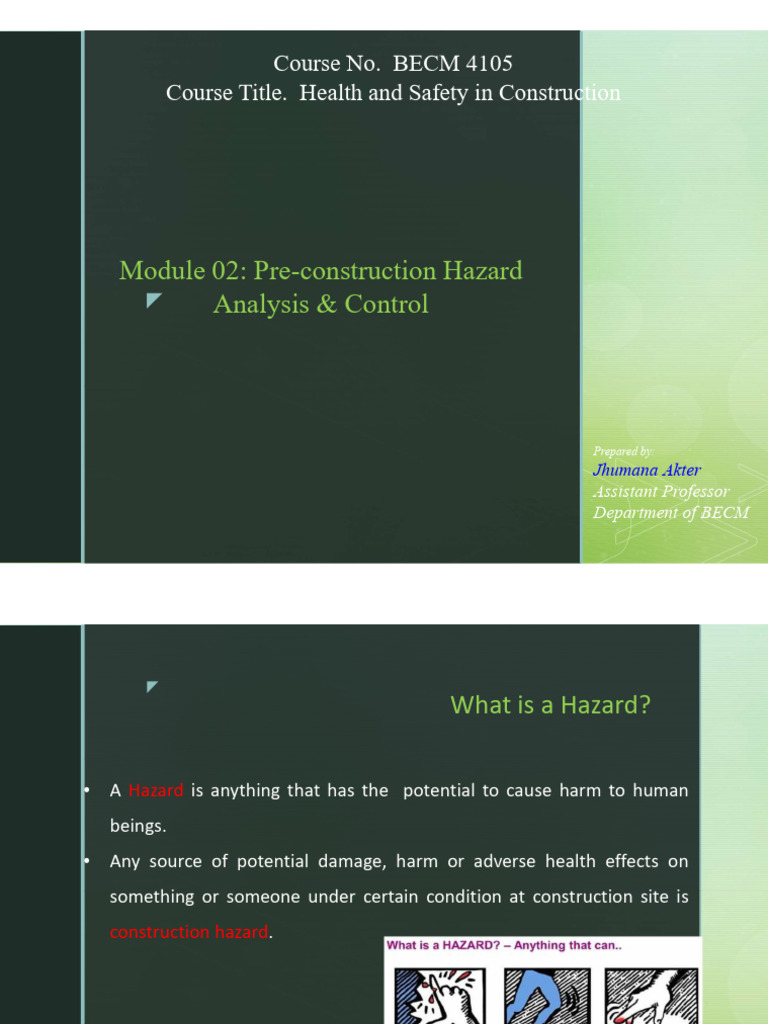 Pre-construction Hazard Analysis Guide | PDF | Hazards | Risk