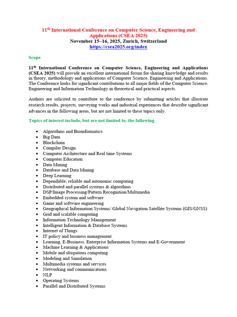 11th International Conference on Computer Science, Engineering and ...