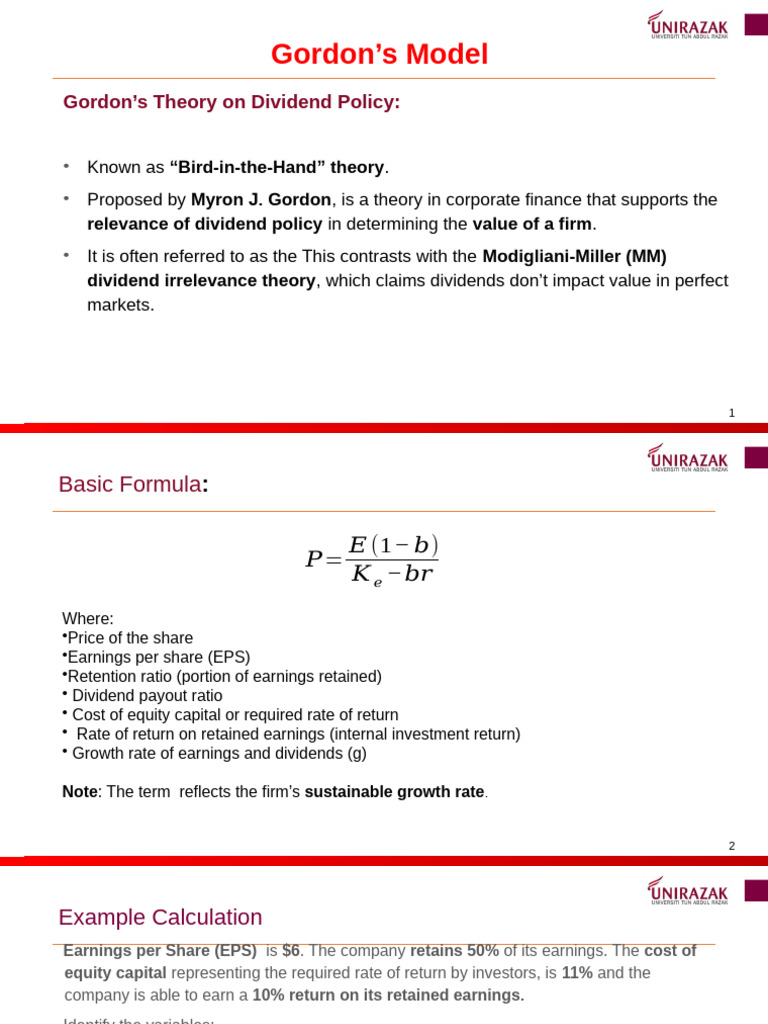 Gordon's Dividend Policy Theory | PDF | Dividend | Cost Of Capital