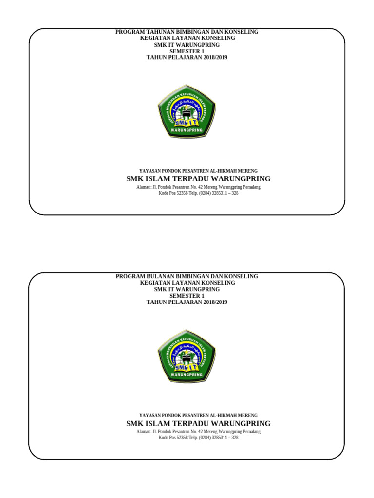 Cover Program Tahunan BK | PDF