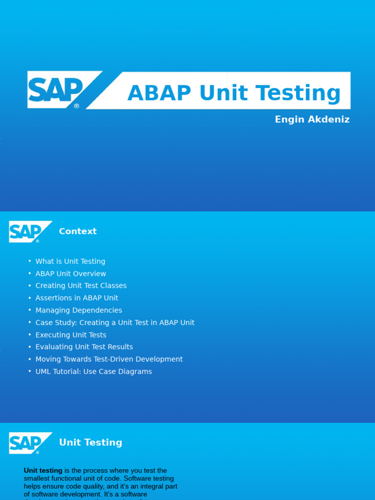 ABAP Unit Testing Guide and Best Practices | PDF