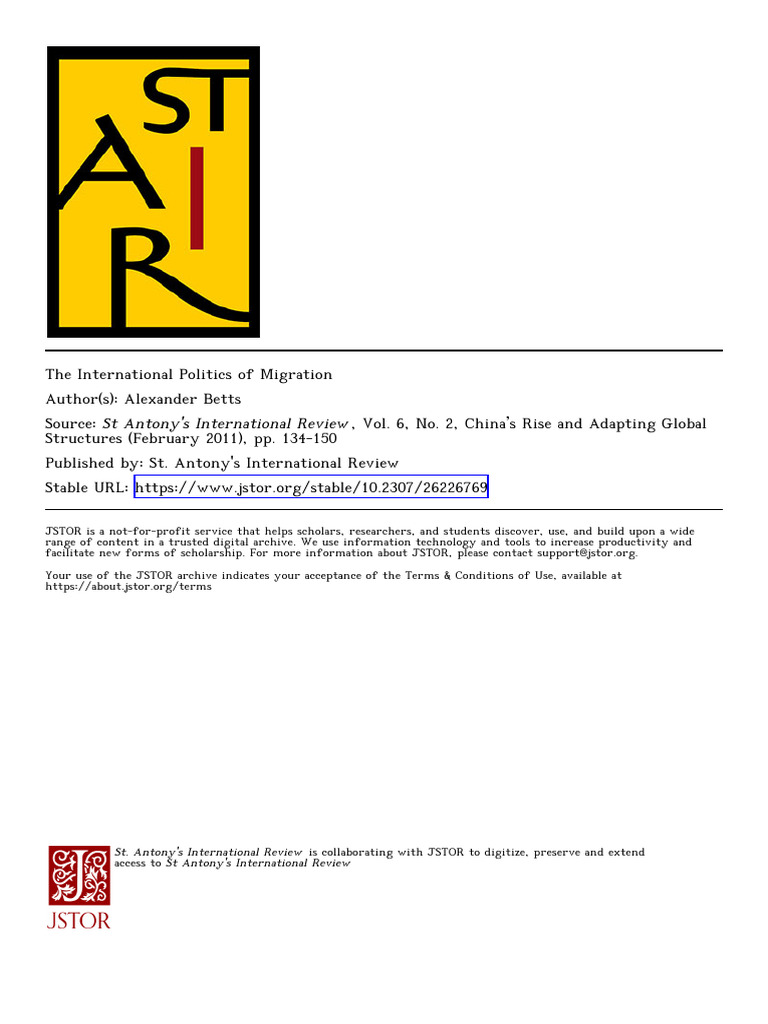 International Migration Politics Explained | PDF | Human Migration ...