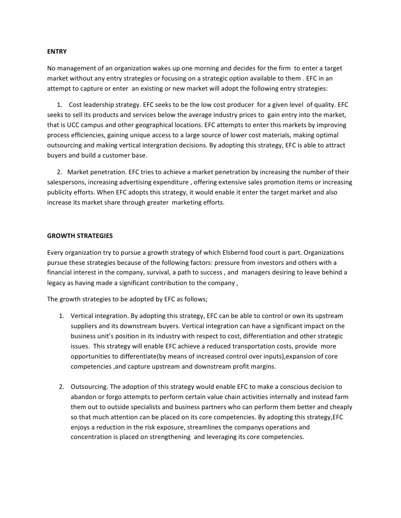 EFC Market Entry and Growth Strategies | PDF