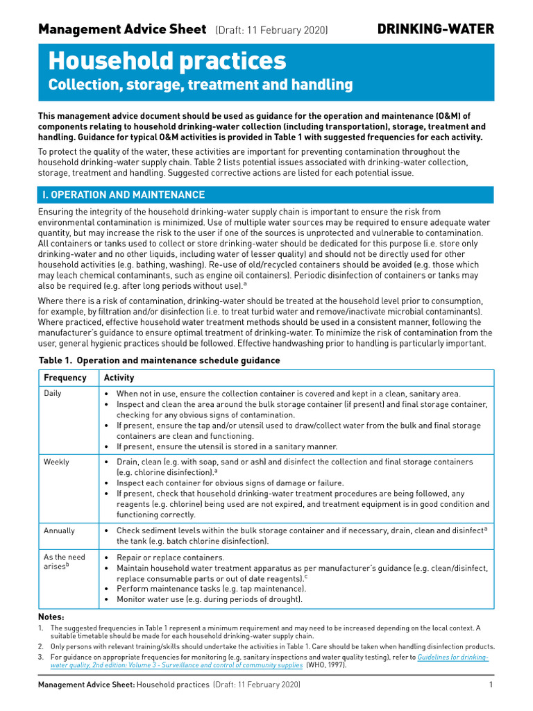 Household Water Management Guidelines | PDF | Drinking Water | Water