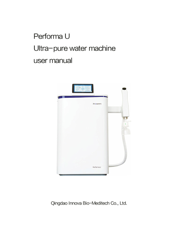 Performa U Ultra-Pure Water Machine Manual | PDF | Wi Fi | Graphical ...
