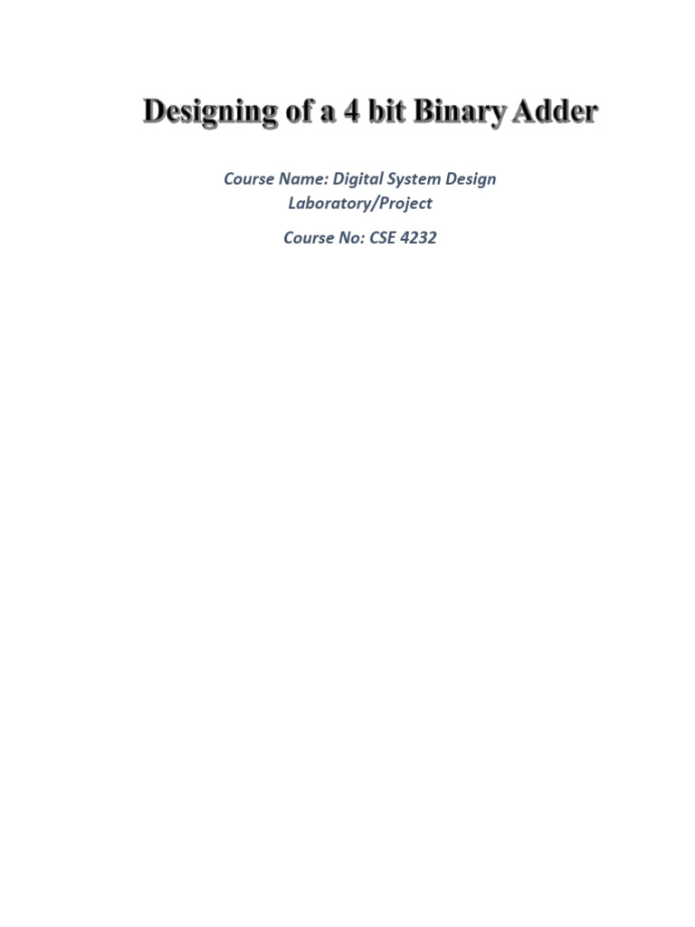 4-Bit Binary Adder Design with 7483 | PDF | Computer Engineering