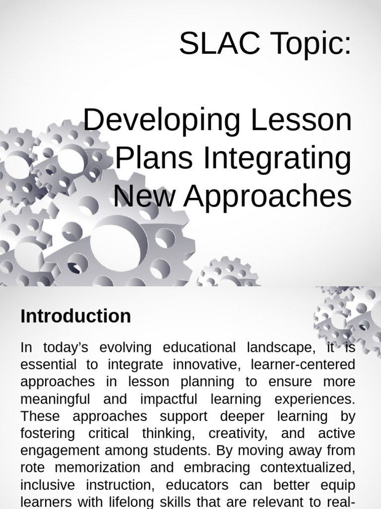 Developing Lesson Plans Integrating New Approaches | PDF | Learning ...