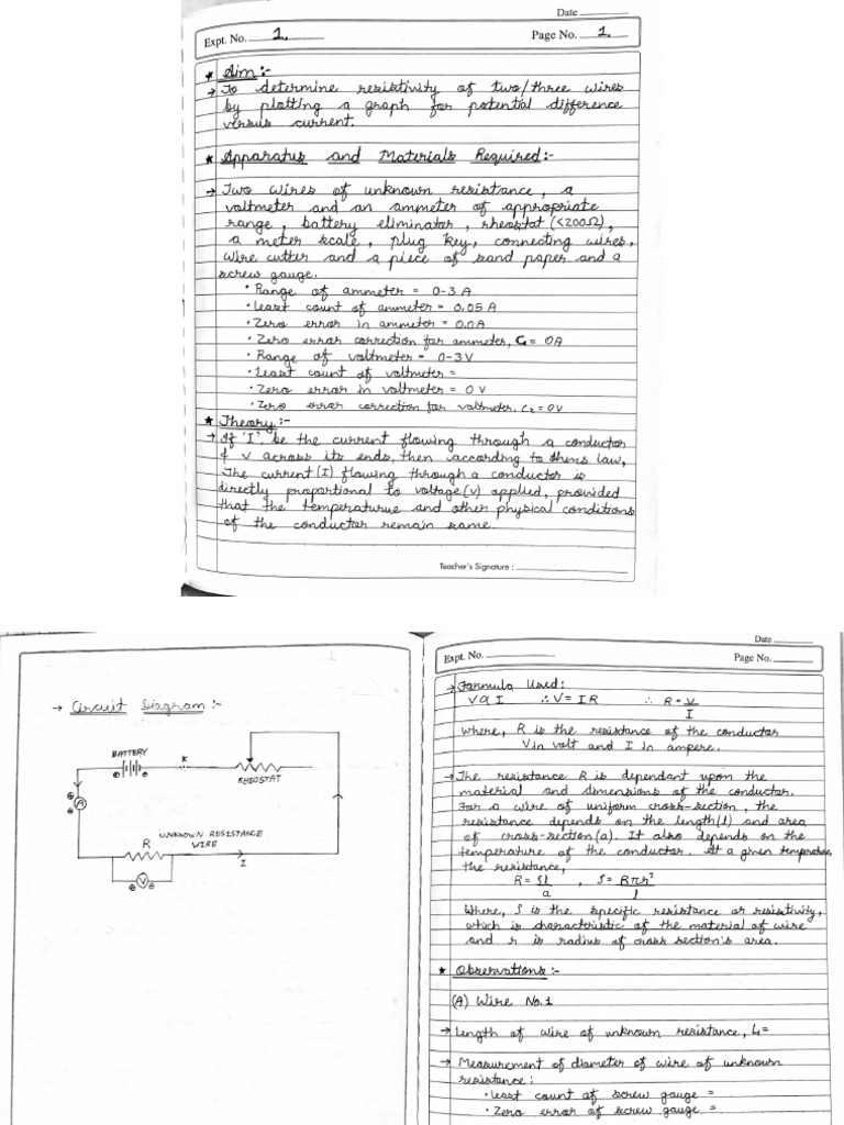 Physics Practical Book - Atharva Saraswat - 250926 - 103115 | PDF