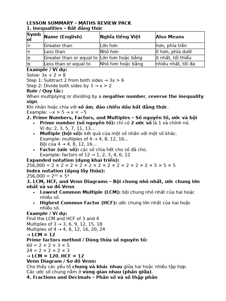 Lesson Summary Math, Science | PDF