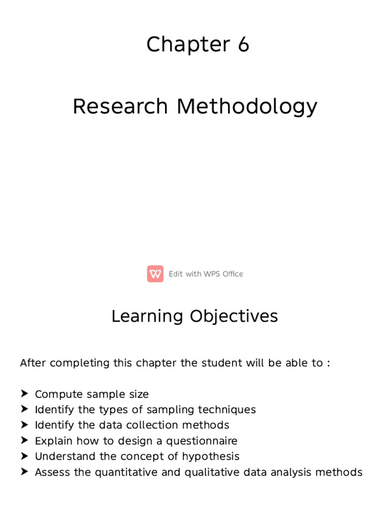 Chapt-6 Research Methodology | PDF | Level Of Measurement | Sampling ...