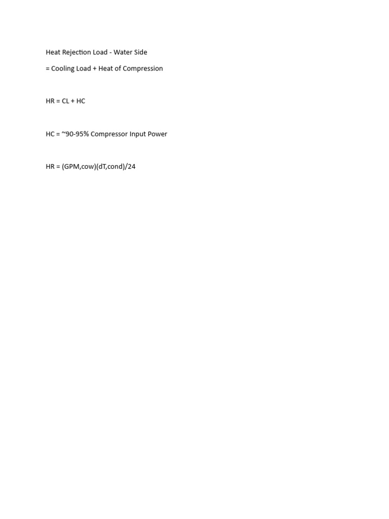 Heat Rejection Load Waterside | PDF