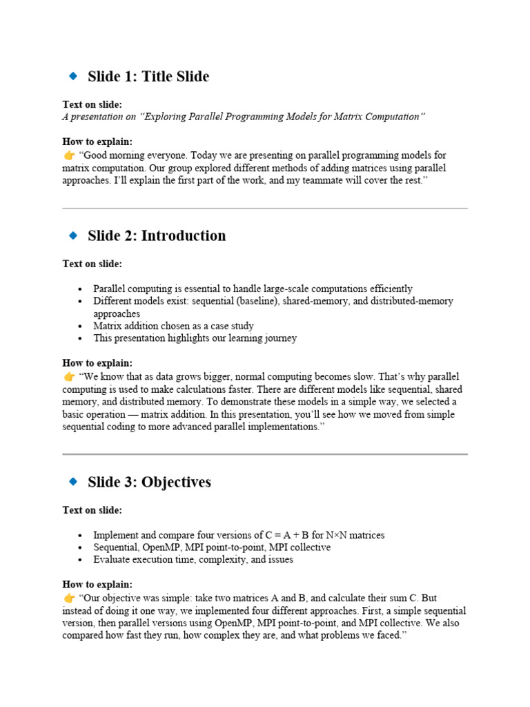 Parallel Programming for Matrix Addition | PDF | Computer Architecture ...