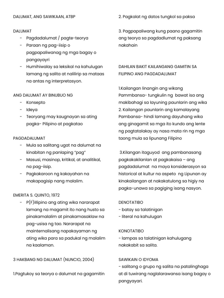 Dalumat Reviewer | PDF