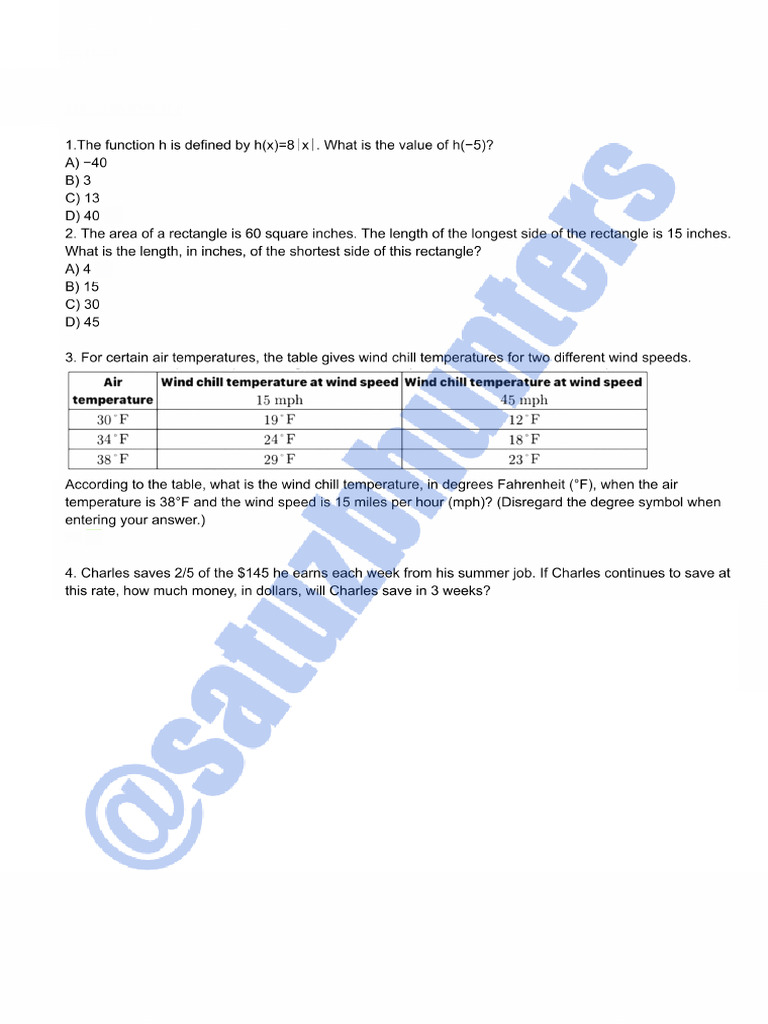 SAT October Math 2025 - 251018 - 114624 | PDF