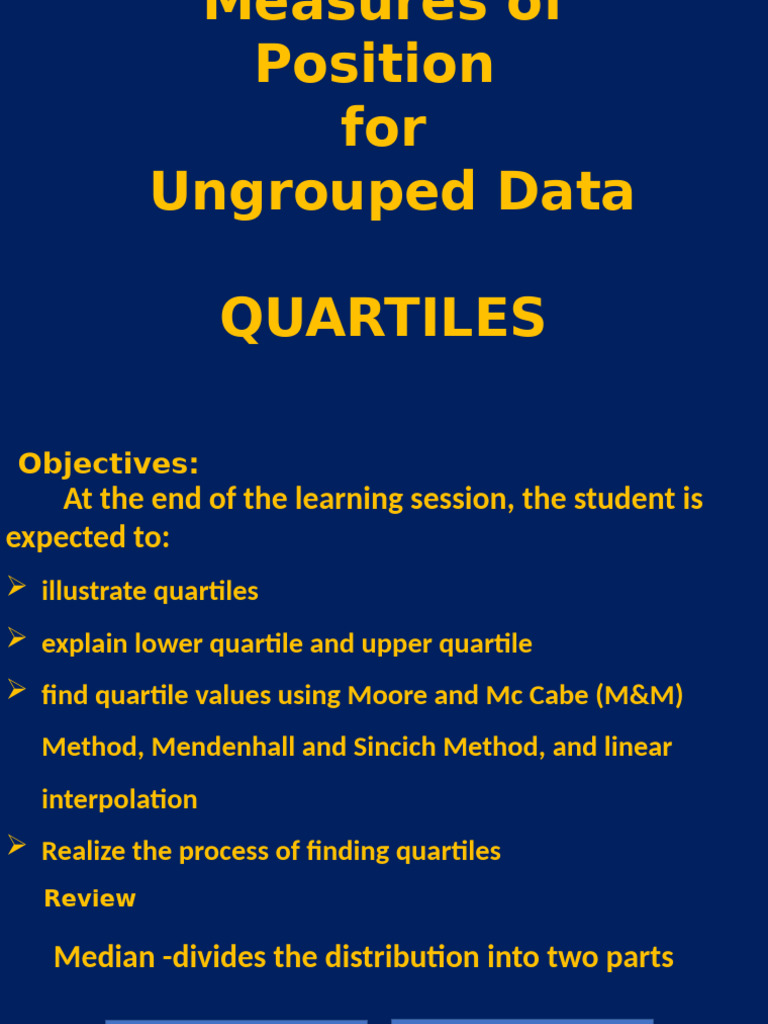 Understanding Quartiles in Ungrouped Data | PDF | Quartile ...