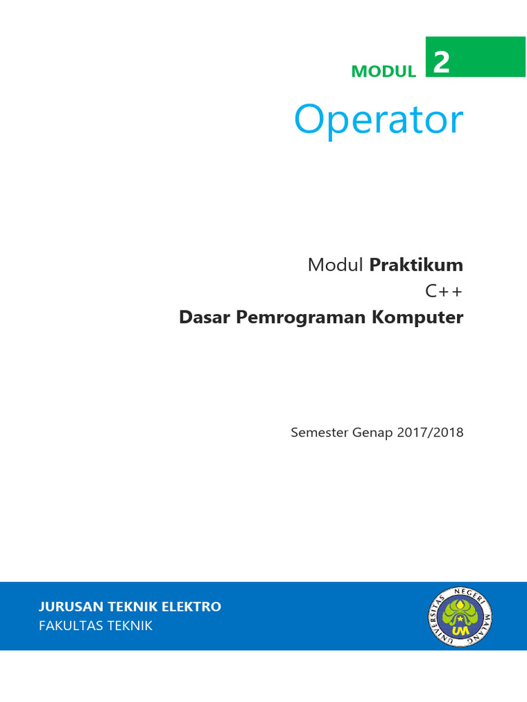 Modul Praktikum C++: Operator Dasar | PDF
