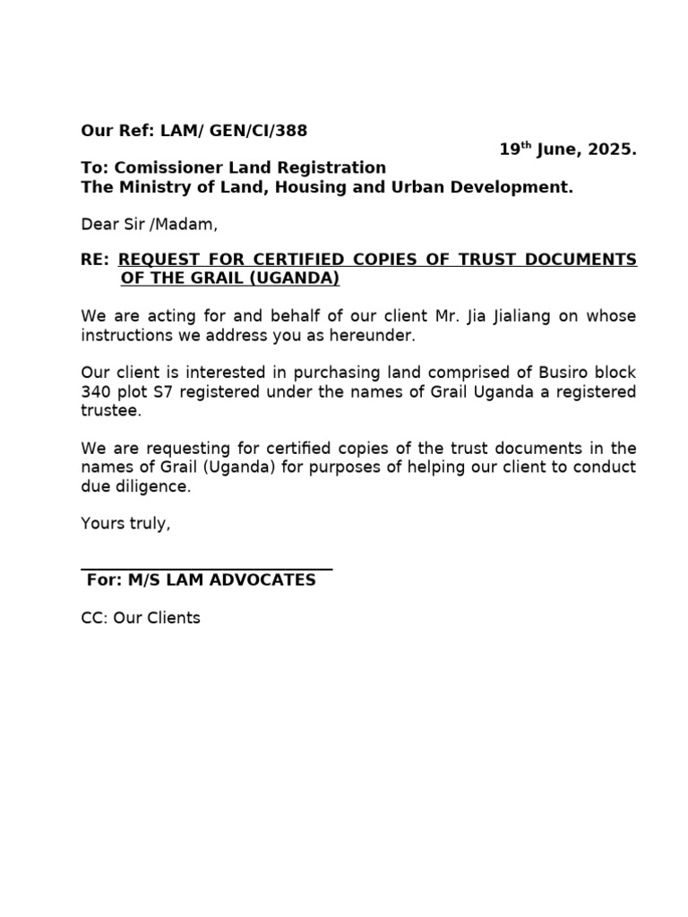 Certified Letters of Administration-High Court Masaka | PDF