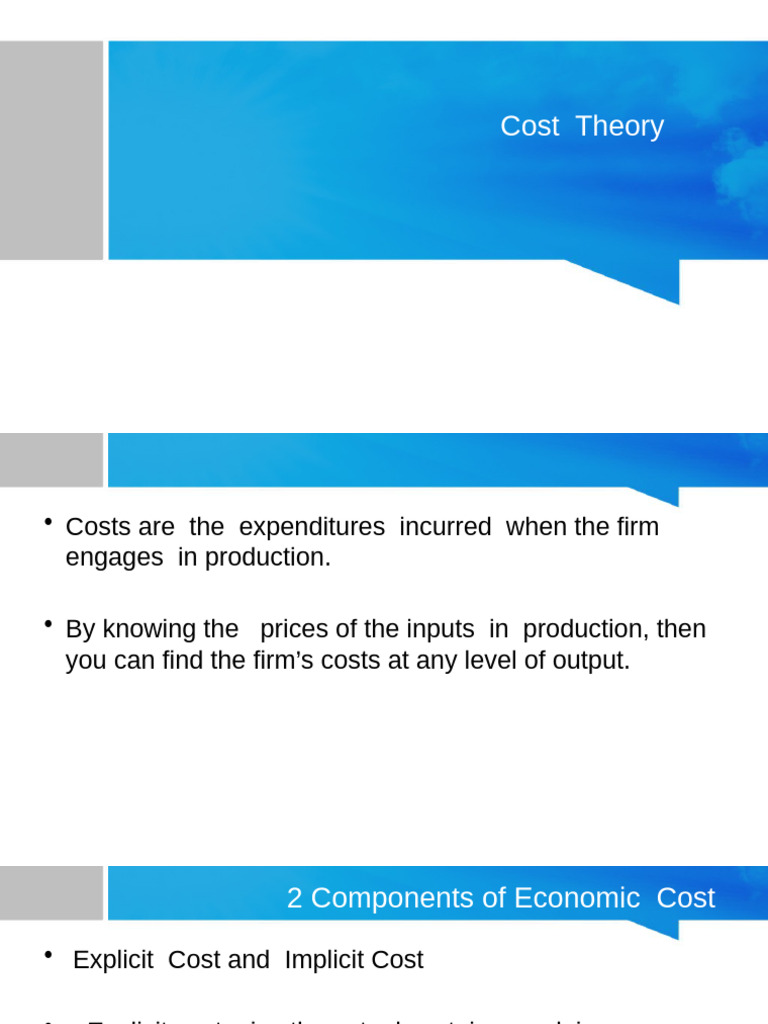 Cost and Profit Theory Explained | PDF | Profit (Economics) | Cost