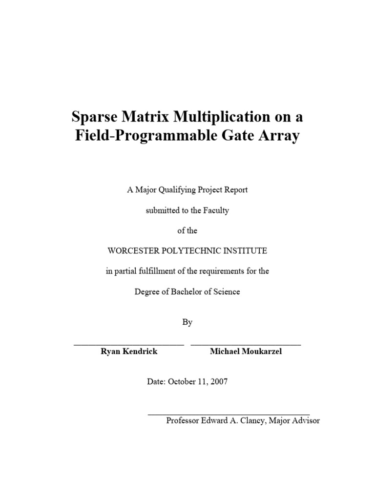 Final MQP RK MM | PDF | Matrix (Mathematics) | Field Programmable Gate ...