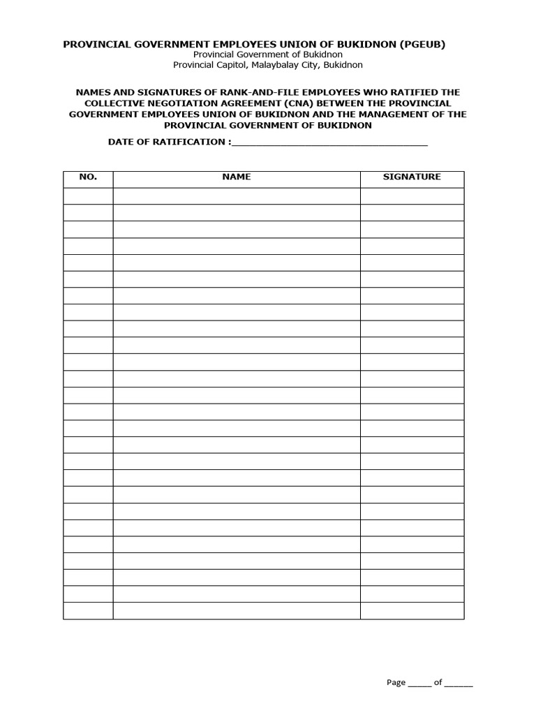 PGEUB Collective Negotiation Agreement Ratification | PDF