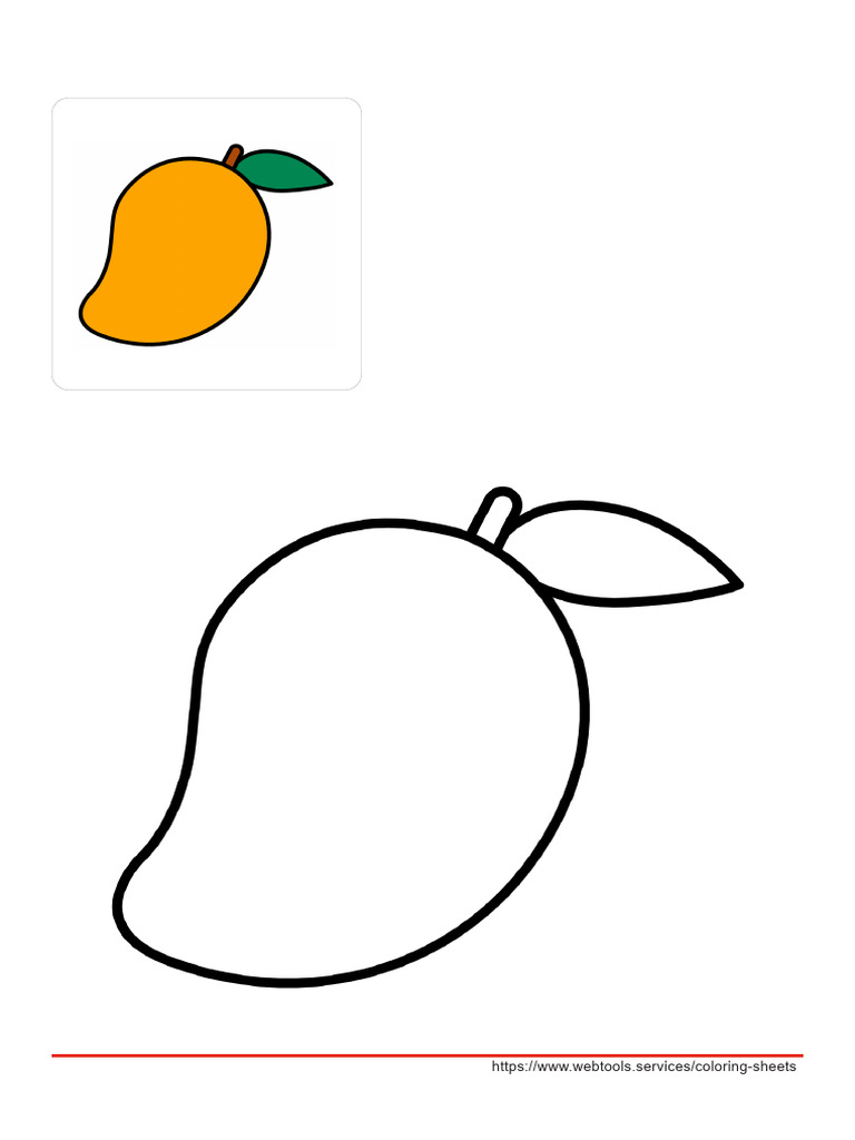 Mango Coloring Worksheet-A4 | PDF