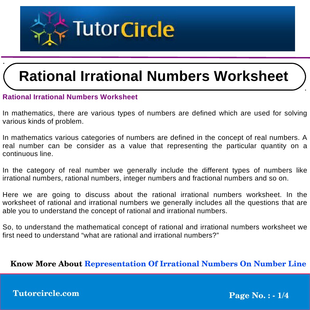 Rational Irrational Numbers Worksheet | PDF | Numbers | Rational Number