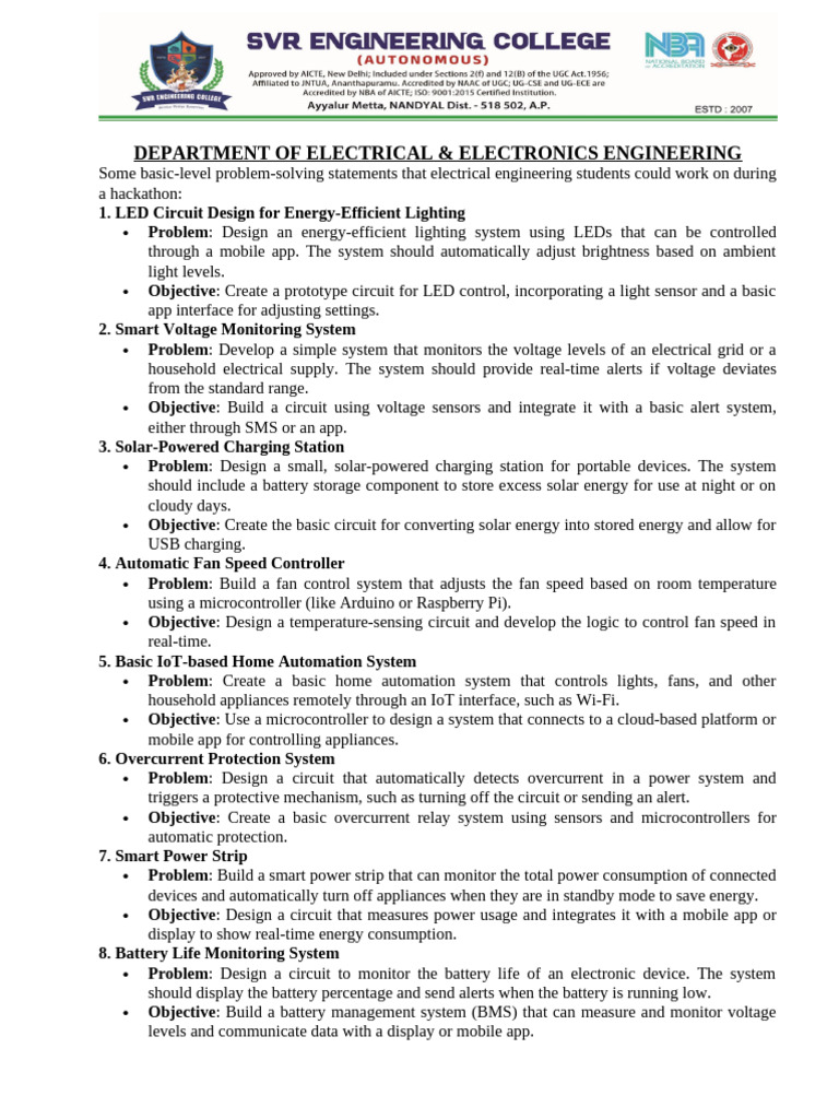 Electrical Engineering Hackathon Projects | PDF | Energy Harvesting ...